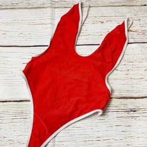 Shekini Red One Piece Thong Swimsuit (Never Worn)